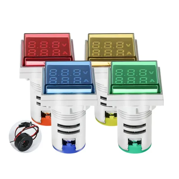 2 In 1 Square Digital LED voltmeter + ammeter