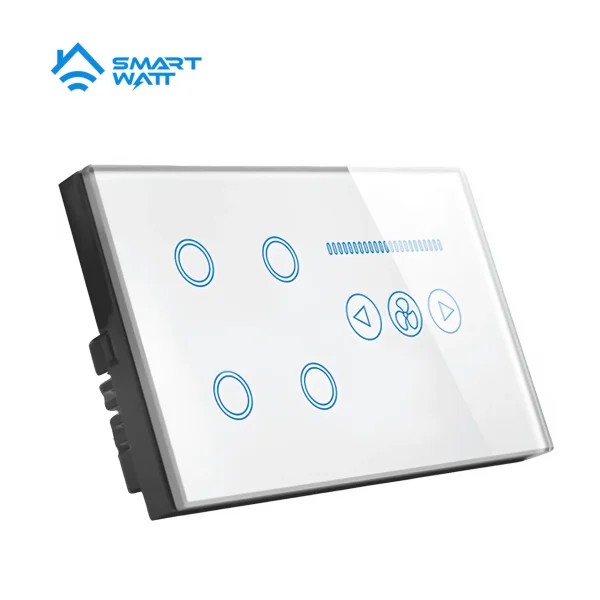 Smart Wifi 4 Gang + Fan Touch Wall Switch