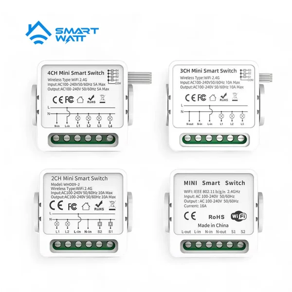 Smart Wifi Multi Gang Mini Switches