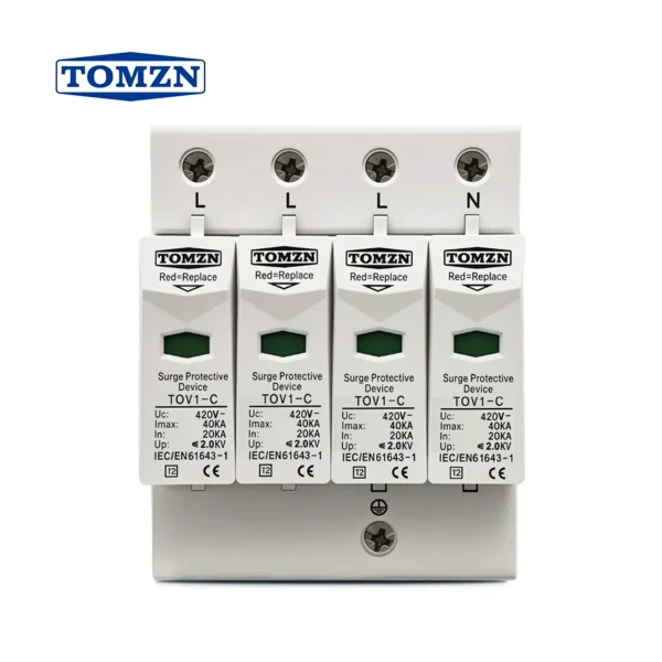 Tomzn AC SPD 4P 3Phase Surge protection Device TOV1-C